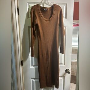 New Look by Rainbow Sweater Midi Dress - Brown
